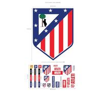 Fan Decor Pack Pegatinas Oficial Atlético de Madrid - 37 Stickers Atleti Oficiales en Vinilo - Impermeables, Removibles - Para Portátil, Móvil, Mochila, Fiesta - Regalo Niños - 50x30cm