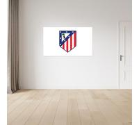 Fan Decor Pegatina Pared Oficial Atlético de Madrid - Vinilo Atlético de Madrid Licencia Oficial 65x40cm o 100x60cm - Retirable Sin Residuos - Regalo para Hombre, Niño y Aficionados