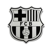 fan decor Placa de Pared Oficial FC Barcelona - Decoración de Aluminio Plateado con Licencia Oficial del Barça - Kit de Colgado Incluido - Regalo FC Barcelona para Hombre, Niño y Culés