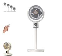 Fan for Bedroom,Household air circulation fans,Oscillating Quiet Pedestal Fans with Remote/Ambient Light/Timer,5 Speeds,140° Oscillating Standing Fan,90° Manual Vertical,Adjustable Height，white