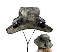 Fan Hat Solar Powered - Solar Powered Sun Protection, 4-Head Fan Wide Brim