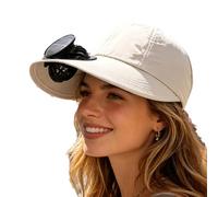 Fan Hat, USB recargable Cooling Cap, 600mah Solar Assisted Béisbol Hat, Sun Protection Wearable Mini ventilador dispositivo para hombres mujeres deportes pesca playa viaje vacaciones Backpacking