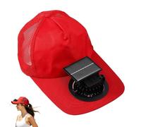 Fan Hat with USB Recargable Cooling - 3 Speed Adjustable Sun Hat with Built in Fan for Outdoor Comfort | Solar Assisted Ventilation Cap for Beach Hiking Camping Fishing Travel Running Use, rojo