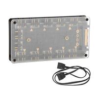 Fan Hub Splitter 10 en 1 Fan RGB Hub 5V Extensión de interfaz de 3 pines con fuente de alimentación SATA Diseño magnético Tablero acrílico de 3 mm para caja de computadora Gestión