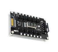 Fan Hubs - Adaptador de controlador de fuente de alimentación de 12 V + LED de temperatura de 1 a 10 pines, ventilador de 3/4 pines a SATA, enfriadores de 4 pines, dos interfaces de concentradores de