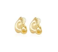 FAN&LOUIS Pendientes colgantes de clip para mujer, oro de 14 quilates, aretes colgantes gruesos y ligeros con clip para mujer