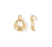 FAN&LOUIS Pendientes de clip para mujer, aretes de oro de 14 quilates, ligeros, aretes de clip para mujer
