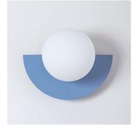 Fan Shaped Indoor Decoration Wall Lamp Glass Shade Compatible with Bedroom, Chandelier(Blue,Warm Light)