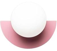 Fan Shaped Indoor Decoration Wall Lamp Glass Shade Compatible with Bedroom, Chandelier(Pink,Cool Light)