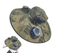 Fan Sun Hat - Wide Brim Sun Hats, Solar Fan Hat with 3 Speed Cooling Fans | UV Protection Bucket Hats for Fishing Hiking Traveling Farming Outdoor Summer Breathable Solar Sunshade Cap