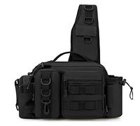 Fanao Multifuncional Bolsa de Pesca Bolsa de Hombro Bolsa de Carrteltasche KöderausEquipStung Almacenamiento Impermeable Angeltasche-C, Negro