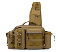 Fanao Multifuncional Bolsa de Pesca Bolsa de Hombro Bolsa de Carrteltasche KöderausEquipStung Almacenamiento Impermeable Angeltasche-C, marrón