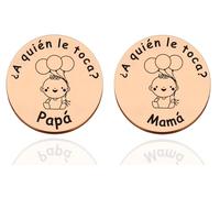 FANAOREN Regalo Bebe, Regalo Bebe Recien Nacido Niño, Moneda de Decision para Nuevos Padres, Regalo Recien Nacido, Regalos Embarazadas Originales, Regalos Mamas Primerizas (A-Oro rosa)