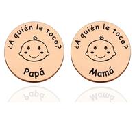 FANAOREN Regalo Bebe, Regalo Bebe Recien Nacido Niño, Moneda de Decision para Nuevos Padres, Regalo Recien Nacido, Regalos Embarazadas Originales, Regalos Mamas Primerizas (B-Oro rosa)