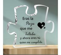 FANAOREN San Valentin Regalos Mujer Hombre, Regalo Pareja, Placa Acrílica en Forma de Puzzle, Regalo Aniversario Pareja, Regalos Navidad, Regalo Novia Novio Esposa Esposo Enamorados