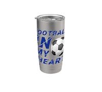 Fanart de Football In My Heart Soccer Lover 2026 Vaso térmico de acero inoxidable de doble pared