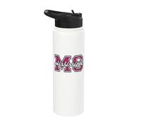 Fanart vintage con estampado de leopardo para el Día del Juego de Misisipi Stainless Steel Insulated Water Bottle