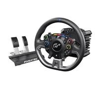 Fanatec Volante, base y pedales de carreras de Gran Turismo DD Pro PlayStation Sim Racing con licencia oficial - Rueda digital de polifonía, 5 Nm FluxBarrier Direct Drive, juego de 2 pedales para PC