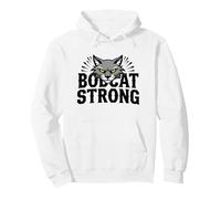 Fanático de los Deportes Bobcat Strong School Spirit Fierce Mascot Pride Sudadera con Capucha, Unisex para Adultos, Blanco, S