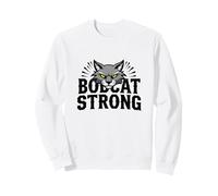Fanático de los Deportes Bobcat Strong School Spirit Fierce Mascot Pride Sudadera, Unisex para Adultos, Blanco, M