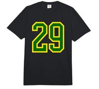 Fanático del Equipo Deportivo Amarillo Verde número 29 Comfort Colors Adult Heavyweight T-Shirt