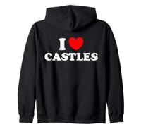 Fanático Divertido de Arquitectura de la época Medieval con Texto en inglés «I Love Castles» Sudadera con Capucha