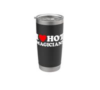 Fanático divertido y sexy del programa de trucos de magia I Love Hot Magicians Vaso térmico de acero inoxidable de doble pared