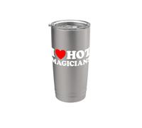 Fanático divertido y sexy del programa de trucos de magia I Love Hot Magicians Vaso térmico de acero inoxidable de doble pared