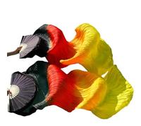 fanáticos de la danza china, Abanicos con velo de seda chino for danza del vientre, paquete 2, multicolor, varios tamaños(Blue,XXL-280cm)