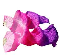 fanáticos de la danza china, Velo de danza del vientre seda auténtica, costillas for bailarines, teñidos a mano, multicolor, varios tamaños(21b,S-120x90cmReal Silk)