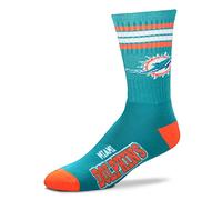 Fanatics Calcetines de equipo de rayas de la NFL para pies desnudos, Miami Dolphins., 37-42