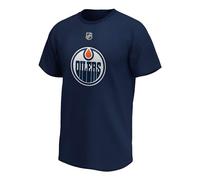 Fanatics - Camiseta gráfica NHL Edmonton Oilers Iconic Name & Number Draisaitl - Azul Color, azul, L