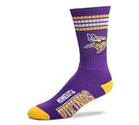 Fanatics For Bare Feet NFL Stripe Team Sock Socks Calcetines, Minnesota Vikings, 37-42