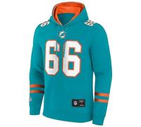 Fanatics Foundation NFL Miami Dolphins - Sudadera con capucha de forro polar, azul turquesa, M