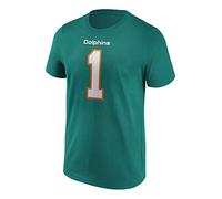 Fanatics - NFL Miami Dolphins Tagovailoa Name & Number Graphic T-Shirt - Turquesa Color Turquesa, Talla M, turquesa