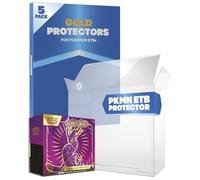Fanatiko Pack de 5 Protectores Gold para Pokemon Elite Trainer Box - Funda Caja Pokemon ETB 0,5mm Grosor - Protección UV para tus Cajas Pokemon
