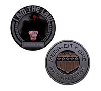 FaNaTtik 2000 AD Judge Dredd Mega-City One - Moneda coleccionable de edición limitada de 38 mm, numerada individualmente, con licencia oficial, para fans de los cómics