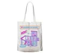 FaNaTtik Barbie Malibu DreamHouse - Bolsa de mano oficial 100% algodón reutilizable con diseño impreso, 400 x 400 mm