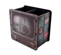 FaNaTtik Fallout Desk Tidy - Organizador de escritorio retro con licencia oficial de Vault-Tec con Vault Boy, soporte para bolígrafos y lápices de MDF para juegos u oficina