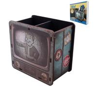 FaNaTtik Fallout Desk Tidy - Organizador de escritorio retro con licencia oficial de Vault-Tec con Vault Boy, soporte para bolígrafos y lápices de MDF para juegos u oficina