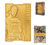 FaNaTtik Metal Gear Solid 2 - Lingote de serpiente sólido chapado en oro de 24 quilates, con licencia oficial y edición limitada coleccionable (2.001 en todo el mundo) con numeración individual