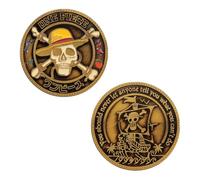 FaNaTtik Moneda coleccionable de edición limitada de una pieza | Licencia oficial, numerada individualmente, diseño Going Merry & Jolly Roger con cita Luffy, lista para fanáticos y coleccionistas