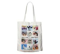 FaNaTtik Pingu™ Moods - Bolsa de compras 100% algodón con licencia oficial con 12 expresiones de pingu, reutilizable, ecológica, 400 x 400 mm