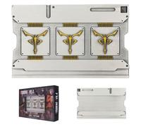 FaNaTtik Resident Evil 4 - Tarjeta réplica de edición limitada Nivel 3 - Coleccionable de metal de color plata antigua y bronce, réplica numerada con soporte de exhibición, licencia oficial