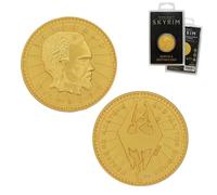 FaNaTtik The Elder Scrolls - Réplica de la moneda Septim de coleccionista, edición especial de oro brumoso, pieza numerada individualmente, mercancía oficial de Skyrim (38 mm)