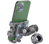 FANAUE Soporte antirrobo de aluminio para teléfono de motocicleta con amortiguador de vibración para manillar de bicicleta/ATV/UTV/scooter, compatible con soportes RAM tamaño B, brazo de doble enchufe