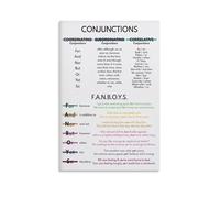 FANBOYS Conjunctions Poster English Grammar Educational Wall-Art Chart for Middle School High School Classrooms(Unframed,08x12inch(20x30cm))