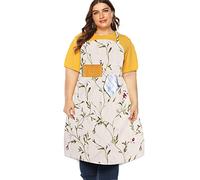 FanChose Delantales de cocina de algodón para hombre, con bolsillos, para barbería, hornear, cocinar, pintar, jardinería, limpieza, barbacoa, Liso, XL