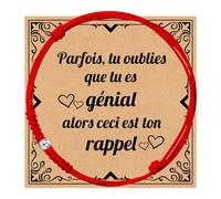 FANCIBAND Cadeau D'inspiration Bracelet de Fil Rouge pour Femme, Bracelets De Chance Rouges Cadeau pour Sœurs Amitié Petite Amie Femme Enseignante Mère et Fille Grand-Mère, Plata de ley, No Gemstone