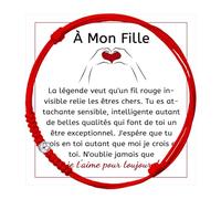 FANCIBAND Cadeau pour Mère/Grand-mère/Fille Bracelet de Fil Rouge pour Femme, Bracelet Porte-bonheur Rouge, Cadeau pour la Fête des Mères, Plata de ley, No Gemstone